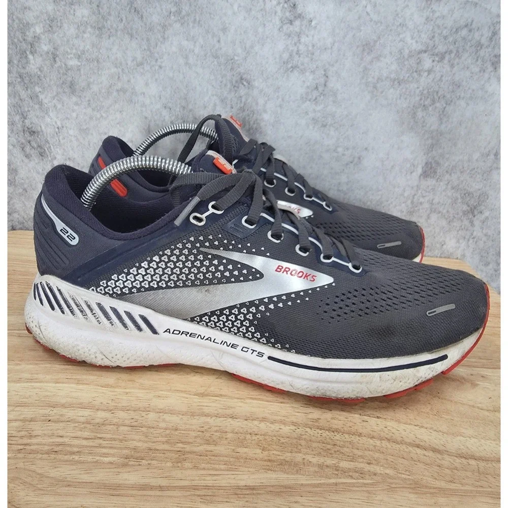 Brooks Adrenaline GTS 22 Running Shoes Mens 10.5 D Gray Sneakers 1103661D435